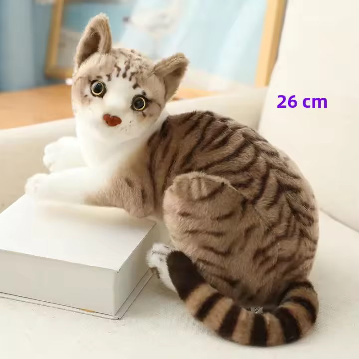 Muñeco De Peluche Siamese Realista Para Decoración Del Hogar Y Regalo Para Niñas Juguetes De Mascotas Corto De Algodón Relleno De Poliéster - 1