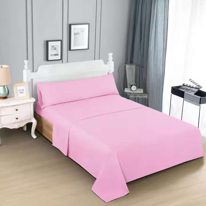 TODOBIEN STORE - Juego de Sábanas para Cama 3 Piezas - 1 Sábanas Bajera Ajustable Cama 90,105,135,150,180 con Encimera y 1 Funda de Almohada Larga (Rosa) - 1