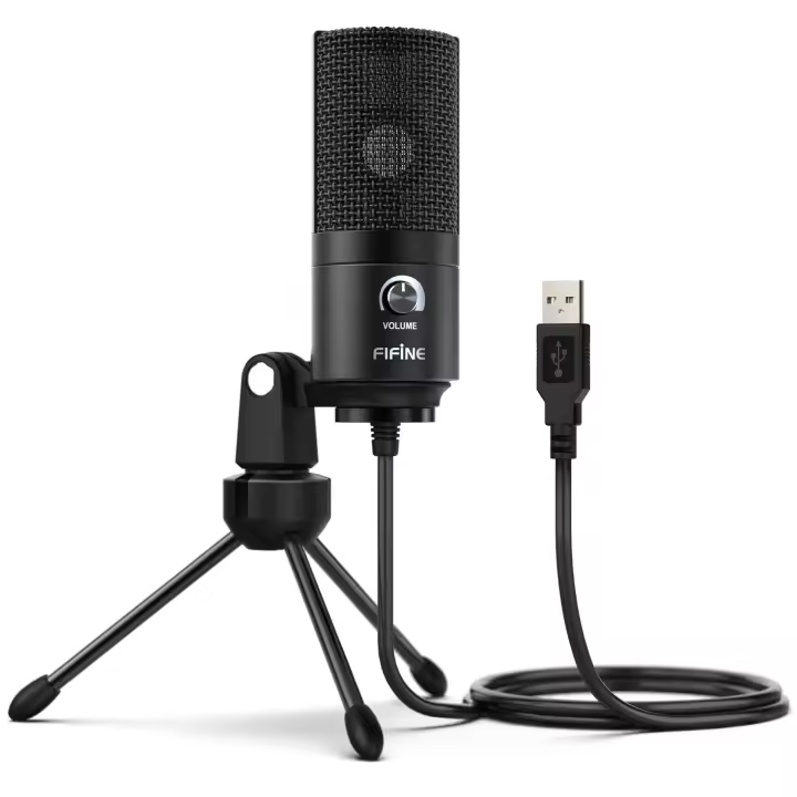 FIFINE Micrófono Condensador USB Con Regulador De Ganancia Para Estudio Doméstico Podcasting Voce-over Laptop Windows K669 - 1