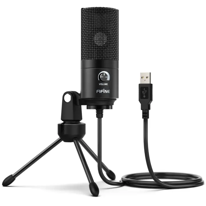 FIFINE Micrófono Condensador USB Con Regulador De Ganancia Para Estudio Doméstico Podcasting Voce-over Laptop Windows K669 - 1