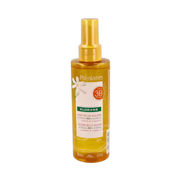 KLORANE POLYSIANES ACEITE SECO SOLAR SPF 30 CUERPO Y CABELLO 200 ML - 1