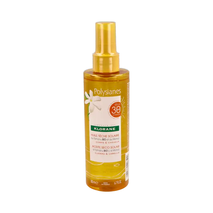 KLORANE POLYSIANES ACEITE SECO SOLAR SPF 30 CUERPO Y CABELLO 200 ML - 1