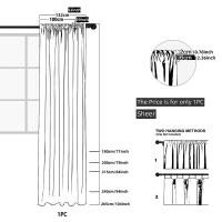 Cortina Europea De Encaje Transparente Con Patrón Geométrico Y Flores Para Decoración Del Hogar 1 Panel Con Bolso De Tubería - details 1