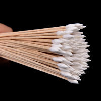 100Pcs Palitos De Tinta Para Cejas Y Uñas Cotonpicks De Madera Con Punta Puntiaguda Para Maquillaje Y Tatuaje Desechables - details 3