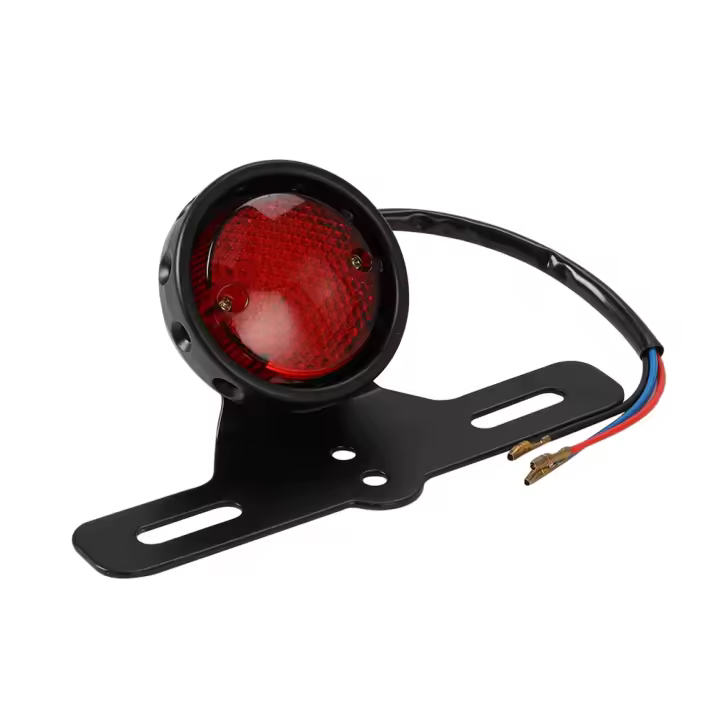 Lámpara Trasera De Moto LED Roja Retro Con Soporte Para Placa De Matrícula Para Harley Honda Suzuki Chopper Bobber - 1