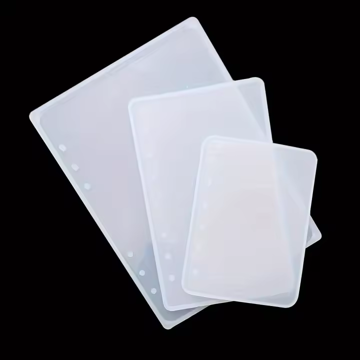 Molde De Silicona Para Cubierta De Cuaderno DIY 3PCS/Aset Compatible Con Tamaños A5 A6 A7 Molde Para Epoxy Resina De Producción - 1