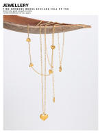 Encanto Collar de corazón para mujer, cadena de acero inoxidable chapada en oro, collar de boda, joyería de estilo bohemio, regalo para mujer - details 10
