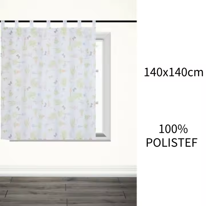 Cortina de cocina estampada de 140 x 140 cm, 140 x 180 cm y 140 x 220 cm - Panel de tela decorativo resistente al aceite - 1