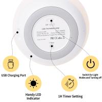 Lámpara Nocturna Recargable USB Control Remoto RGB Toque Cambio De Color 7 Colores Luz De Mesa Portátil Para Cama Y Pared - details 1