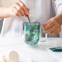 Juego de 2 Tazasde Vidrio de Colores-Vase grandes Verdes de Doble comparación - details 1