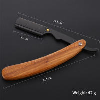 Afeitadora Manual De Madera Y Acero Inoxidable Cuchillo De Afeitar Plegable Para Barbero Profesional Tamaño Compacto Para Rostro Y Bikini - details 1