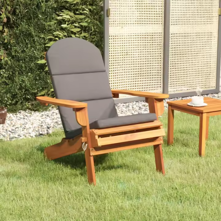 vidaXL Silla de jardín Adirondack con cojines madera maciza acacia - 1