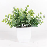Bonsái Artificial De Eucalipto Pequeño Planta Falsa Verde En Maceta Para Decoración De Hogar Jardín Habitación Escritorio - details 5