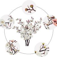 Rama De Cerezo Artificial Para Decoración De Casamiento Fiesta Hogar Y Navidad Hojas De Seda Accesorios De Coronas Navideñas - details 12