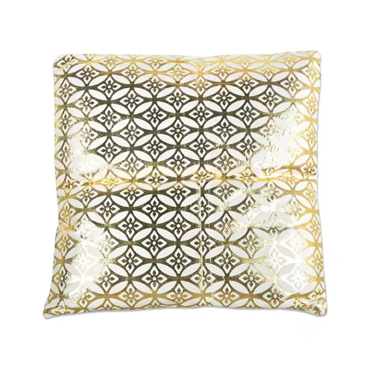 Cojín Beige Dorado Cenefa Flor con Relleno 400 Gr Vivienne - 1