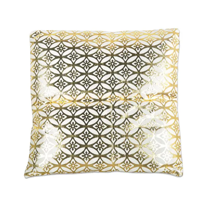 Cojín Beige Dorado Cenefa Flor con Relleno 400 Gr Vivienne - 1
