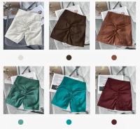 Shorts De Yoga De Cintura Alta En Color Sólido Levantamiento De Glúteos Transpirables Secado Rápido Para Fitness Ciclismo Running - details 6