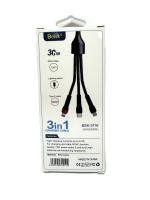 charging cable 3 in 1 carga rapida 4 A 30w 1.2m cable trenzado nylon BEISK - details 1