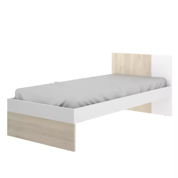 Dekit Estructura Sólida Cama Juvenil DINA Natural/blanco 79x97x196 - 1