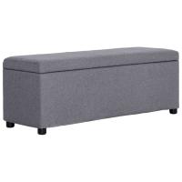 vidaXL Banco con espacio de almacenaje 116 cm poliéster en color Gris claro/Taupé/Gris oscuro - details 0