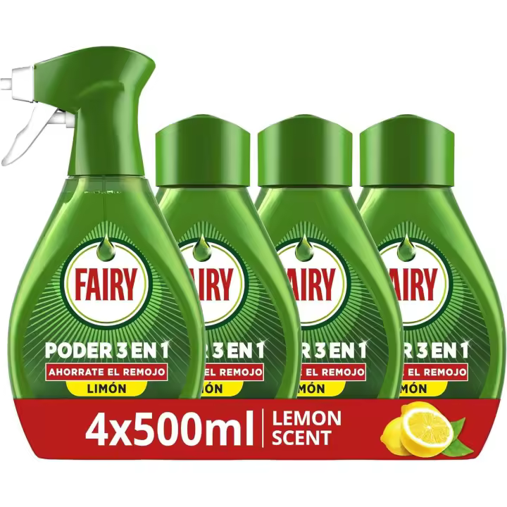 Fairy Poder Sin Remojo Limón Spray Recambio, Vajilla y Cocina, Antigrasa, 2000ml - 1