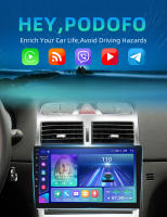 Podofo Radio de coche Android 2 Din para Peugeot 307 2007 2008 2009 2010-2013 Carplay 8+128GB AI Voice WIFI+4G DSP GPS Navegación Multimedia Reproductor de Video - details 0