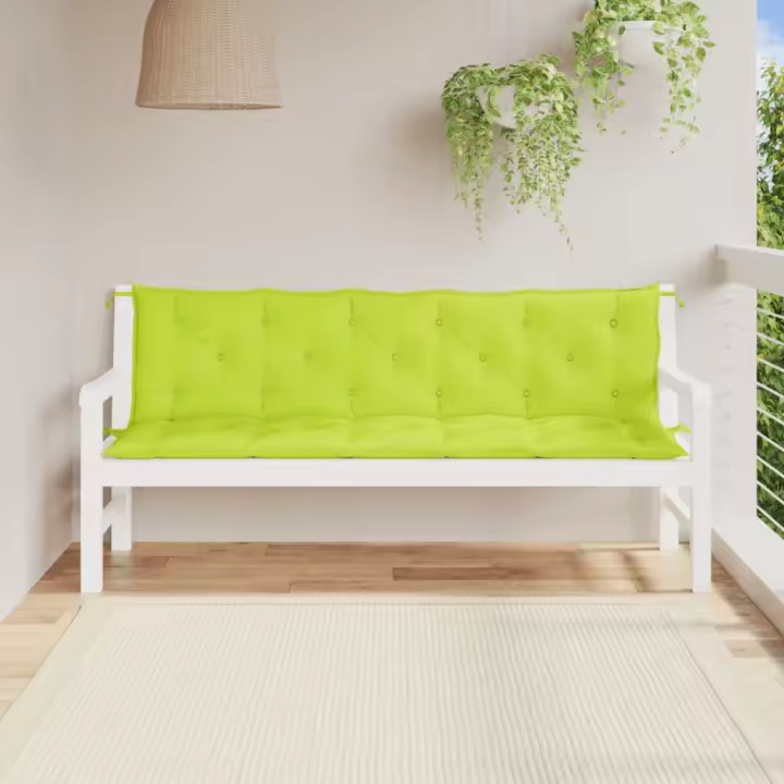 Fundas de Banco de Jardín 2 UDS verde brillante 180x50x7 cm - 1