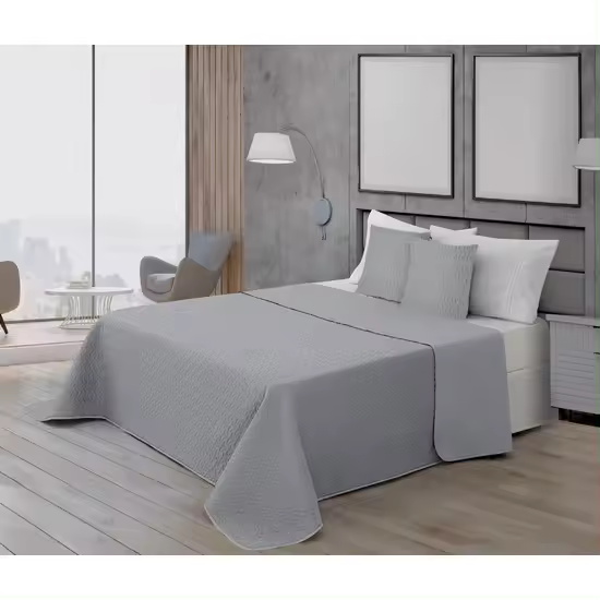BL BELUM   Colcha Bouti microsatén 100 gr modelo Plata Colcha Bouti extrasuave  primavera, verano, otoño e invierno - 1