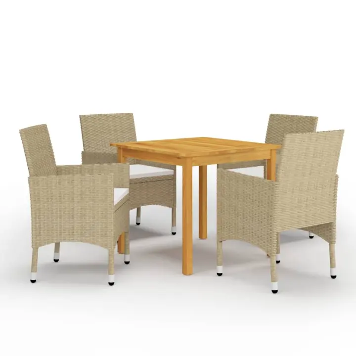 vidaXL Juego de comedor de jardín de 5 piezas beige - 1