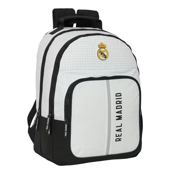 MOCHILA DOBLE ADAPTABLE A CARRO REAL MADRID 1ª EQUIP. 24/25 32X42X16 CM (Safta 612454560) - 1