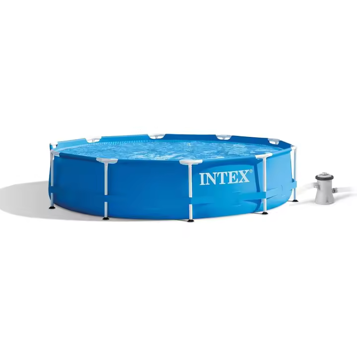Intex Piscina Desmontable Redonda Metal Frame Familiar Color Azul, Material Resistente Triple Capa, Tubular, Infantil - 1