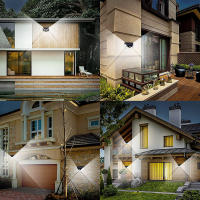 Lámpara De Exterior Solar LED Con Inducción Humana 100 LEDs Luces De Pared Para Jardín Decoración De Casa Y Carretera Carga Por Movimiento Cuatro Lados - details 6