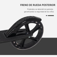 HOMCOM Patinete Plegable para Niños de 7-14 Años Scooter Infantil Manillar Ajustable en Altura de 4 Niveles con Freno 88x37x75-100 cm - details 3