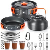 Juego De Cocina Para Camping LISM Para 2-3 Personas Sello Antigoteado Con Vaso De Té Aluminio Plegable Para Picnic Al Aire Libre - details 0