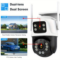 Cámara de Vigilancia WiFi interior,1PC Cámara de Segurad WiFi 4K 8MP, 2PCs Lente de 4MP Total 8MP Doble Lente 2,4 GHz Cámara IP Inalámbrica, Monitoreo de CCTV de Segurad Doméstica, inteligencia Artificial de Seguimiento Humano - details 6