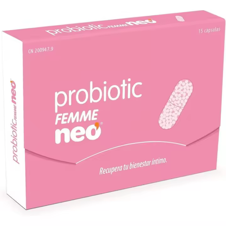 NEO - Probióticos - 15 Cápsulas - Caja 15 Días - para Mujer - Favorece la Mucosa y Flora Vaginal - Ayuda contra Vaginosis Bacteriana - Probiotic Femme - 1