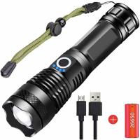 Indoor LED Ultra Powerful De 90000 Lúmenos, Internal Xhp70 Recargable USB, Antorcha Impermeable Ipx65 De Alta Potencia De 5 Modos with Bathería De 3000 Mah para Acampar, Actividades Al Aire Libre - details 0