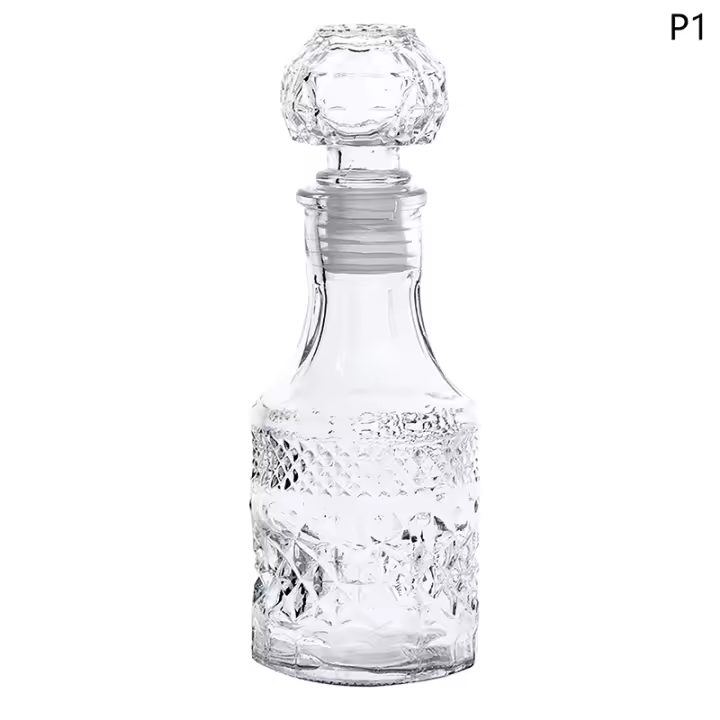 Decantador De Whiskey De Vidrio Transparente 100/150ml Botella De Licor Para Fiesta Y Bar Eco-amigable Sin Químicos Peligrosos - 1