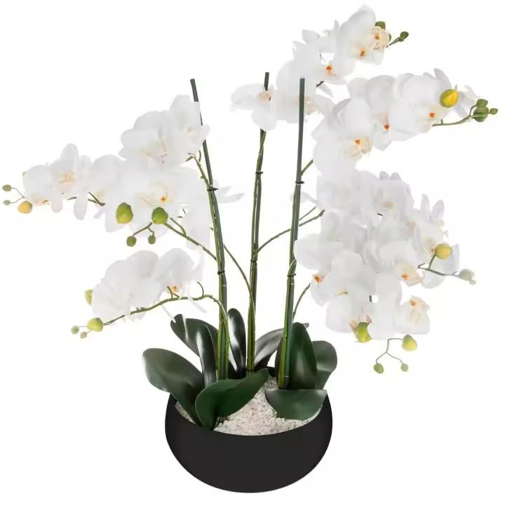 Atmosphera Orquídea Artificial en Maceta Cerámica Negra H65cm - Decoración de Interiores - 1