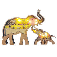 Wolf Totem Decorativo De Madera Vacío Navidad Animal Creatividad Adorno De Escritorio Para Coche Decoración LED Para Sala De Estar - details 20