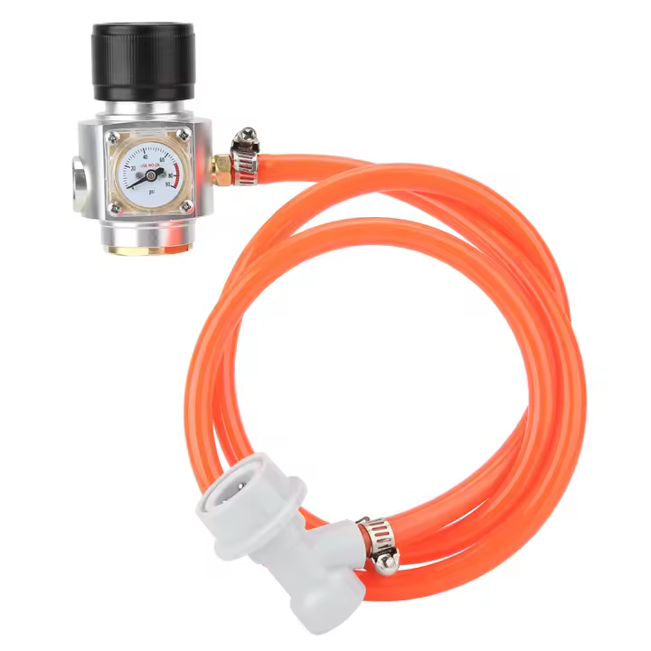 Kit de Cargador de CO2 with rosca Tr21x4, Regulador de gas con accesorios de Manguera para Elaboración de cerveza con Barril de gaseosa - 1