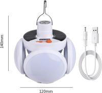 Lámpara De Mesa Recargable Portátil Con Solado Solar Para Camping Iluminación De Emergencia Con Mango Y Control Remoto Bombilla Ajustable Para Tienda De Campaña - details 8