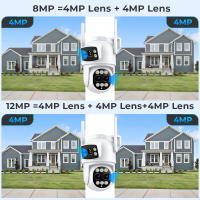 Cámara IP WIFI 6K 12MP Exterior Con Lente Tríplice 8X Zoom Cámara De Seguridad Con Rastreo Automático AI P2P CCTV Surveillance iCSee - details 4