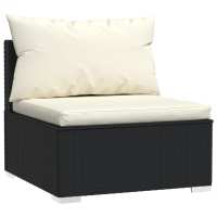 vidaXL Sofá central de jardín con cojines ratán sintético Negro y crema, Marrón y crema, Gris y antracita Conjunto Terraza Muebles Jardín Exterior Juego de Muebles de jardín Mueble Jardín Exterior Muebles de Salon Exterior - details 5