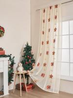 Cortinas Decorativas De Estilo Europeo Y Americano Con Bordado De Hojas De Arce Y Campanas Para Sala De Estar Y Dormitorio - details 3