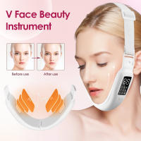 Masajeador Facial EMS Levantador De Pecho Doble V Con Luz Roja Y Azul LED Dispositivo De Cuidado De La Piel Para Adelgazamiento Y Tonificación Facial - details 0
