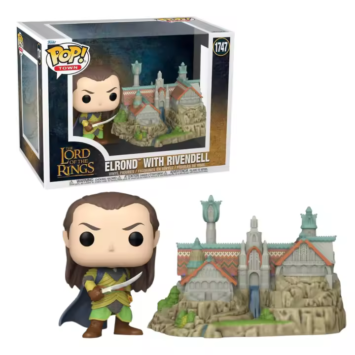 FUNKO POP! TOWN: EL SEÑOR DE LOS ANILLOS - ELROND EN RIVENDELL, 83787, Nº1747, TIENDA CON LICENCIA OFICIAL - 1