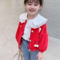 Camiseta De Larga Manga Para Niñas 1-8 Años Estilo Coreano Con Cuello En Volante Blanco Ropa De Otoño Para Niñas Talla True - details 1