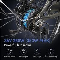 Bicicleta eléctrica de ciudad Fafrees F26 Pro de 26 pulgadas con cuadro bajito, bicicleta eléctrica 25 km/h, motor de 250 W, batería incorporada extraíble de 36 V 14.5 Ah, 7 velocidades Shimano, frenos de disco dobles, conectividad a aplicación - Dorado - details 2