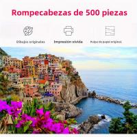 Puzzle De 500 Piezas Para Adultos Pintura De Cinque Terre Juego De Rompecabezas De Papel Decoración De Pared Regalo Para Fiestas - details 0